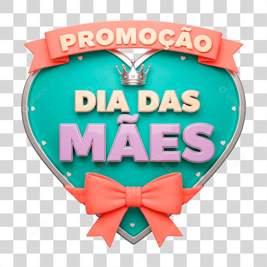 Selo 3D Promoção Dia das Mães PNG Transparente