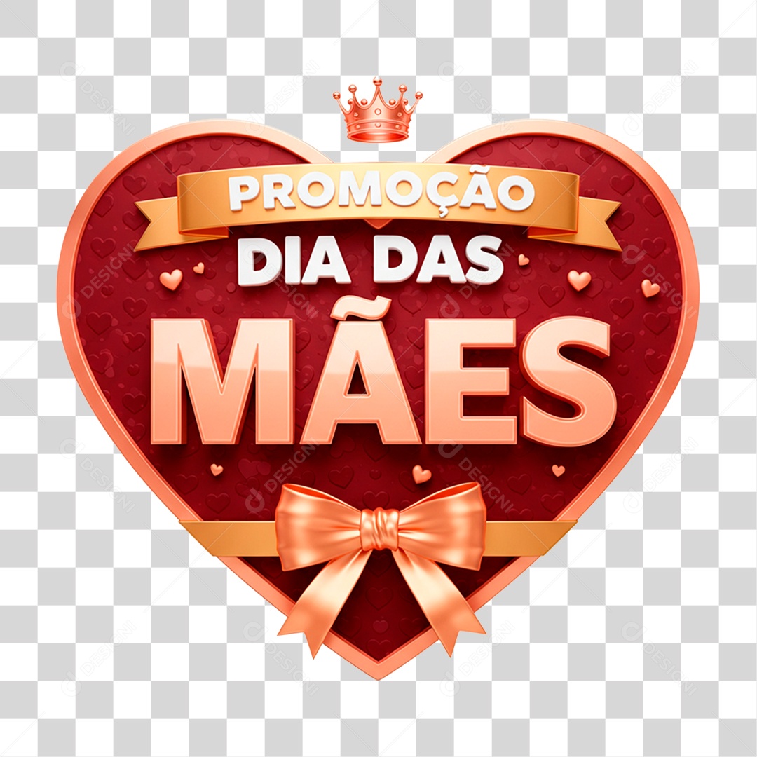 Selo 3D Promoção Dia das Mães PNG Transparente