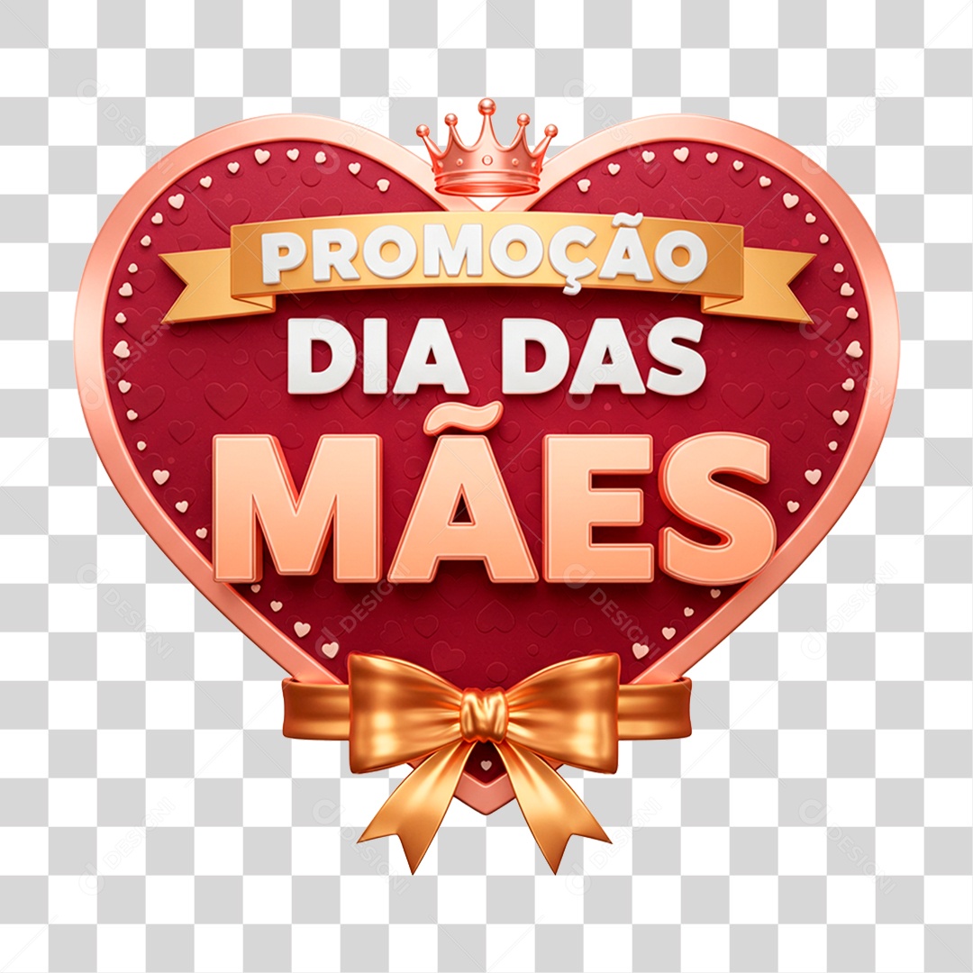 Selo 3D Promoção Dia das Mães PNG Transparente