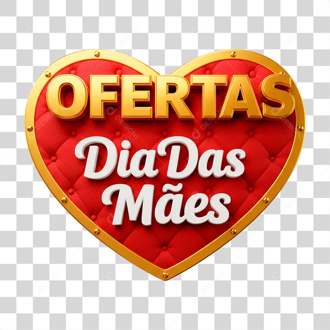 Selo 3D Ofertas Dia das Mães PNG Transparente