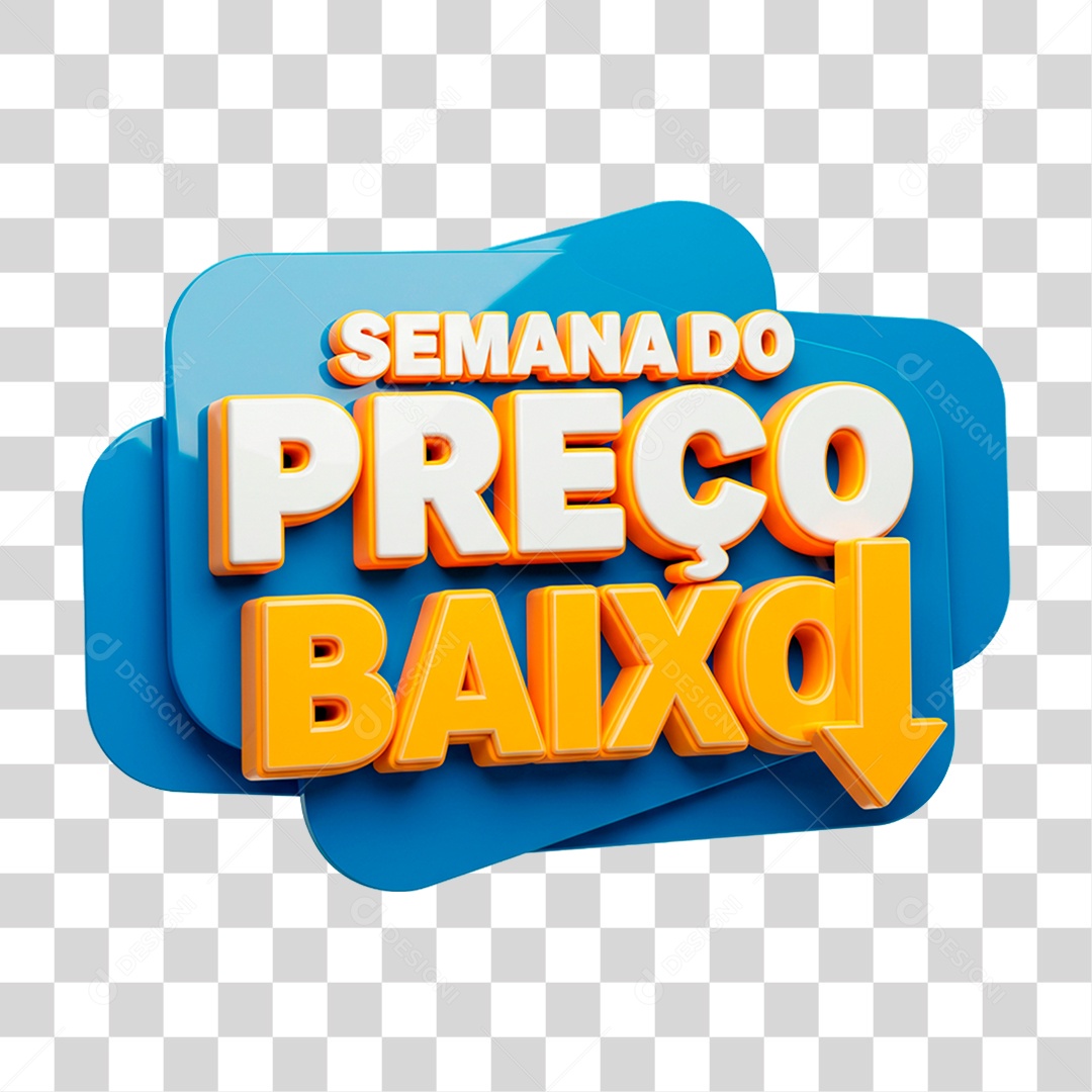 Selo 3D Semana do Preço Baixo PNG Transparente