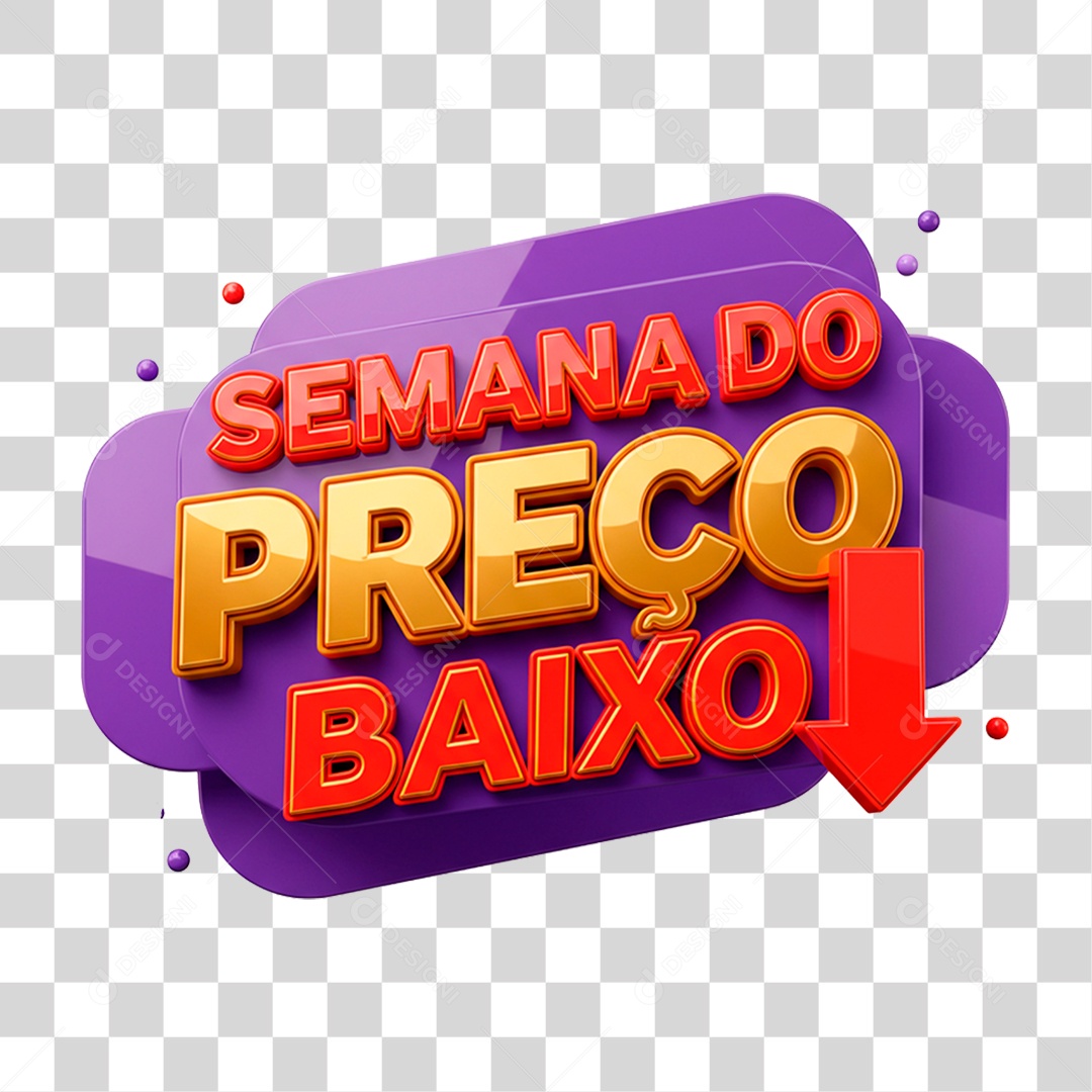 Selo 3D Semana do Preço Baixo PNG Transparente