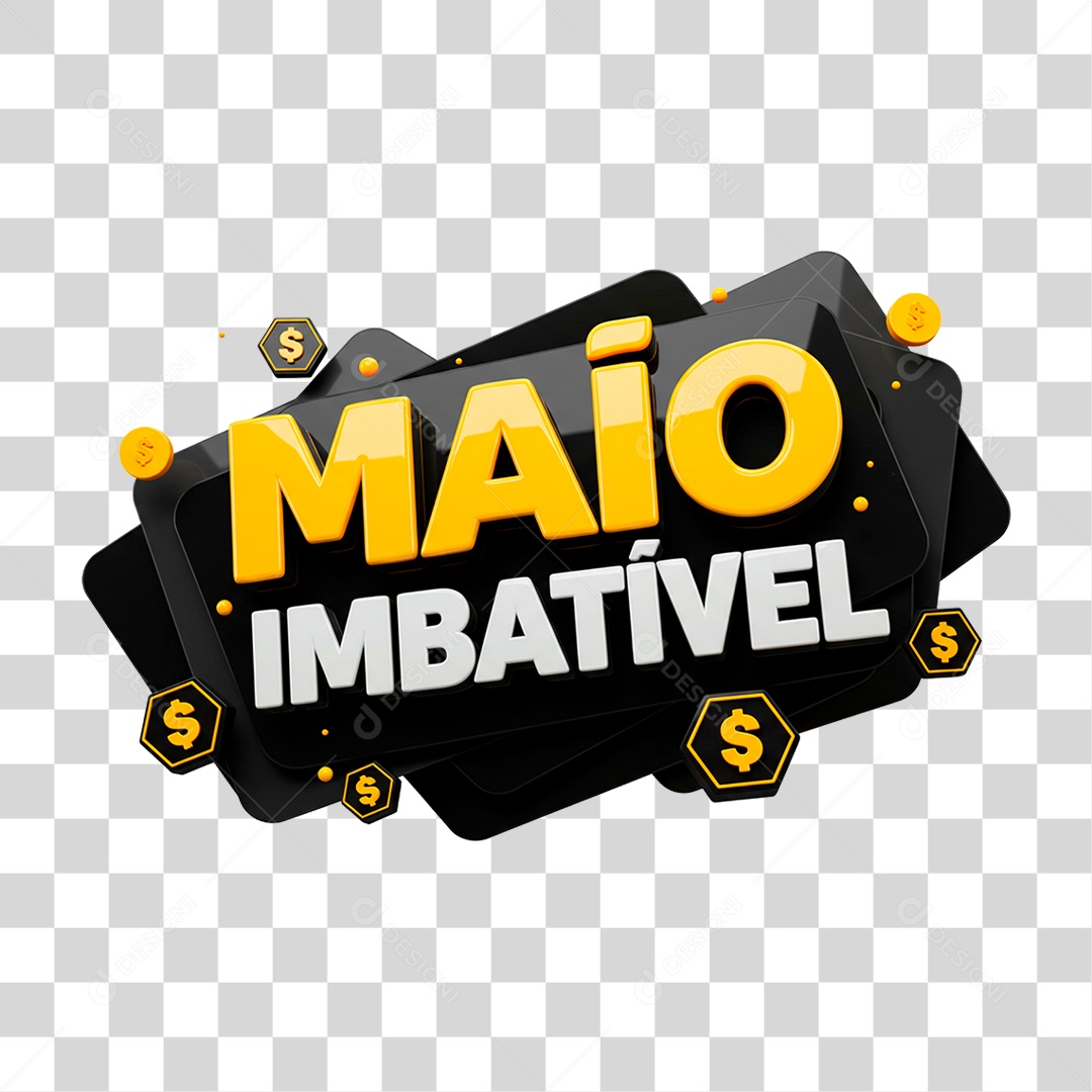 Selo 3D Maio Imbatível PNG Transparente