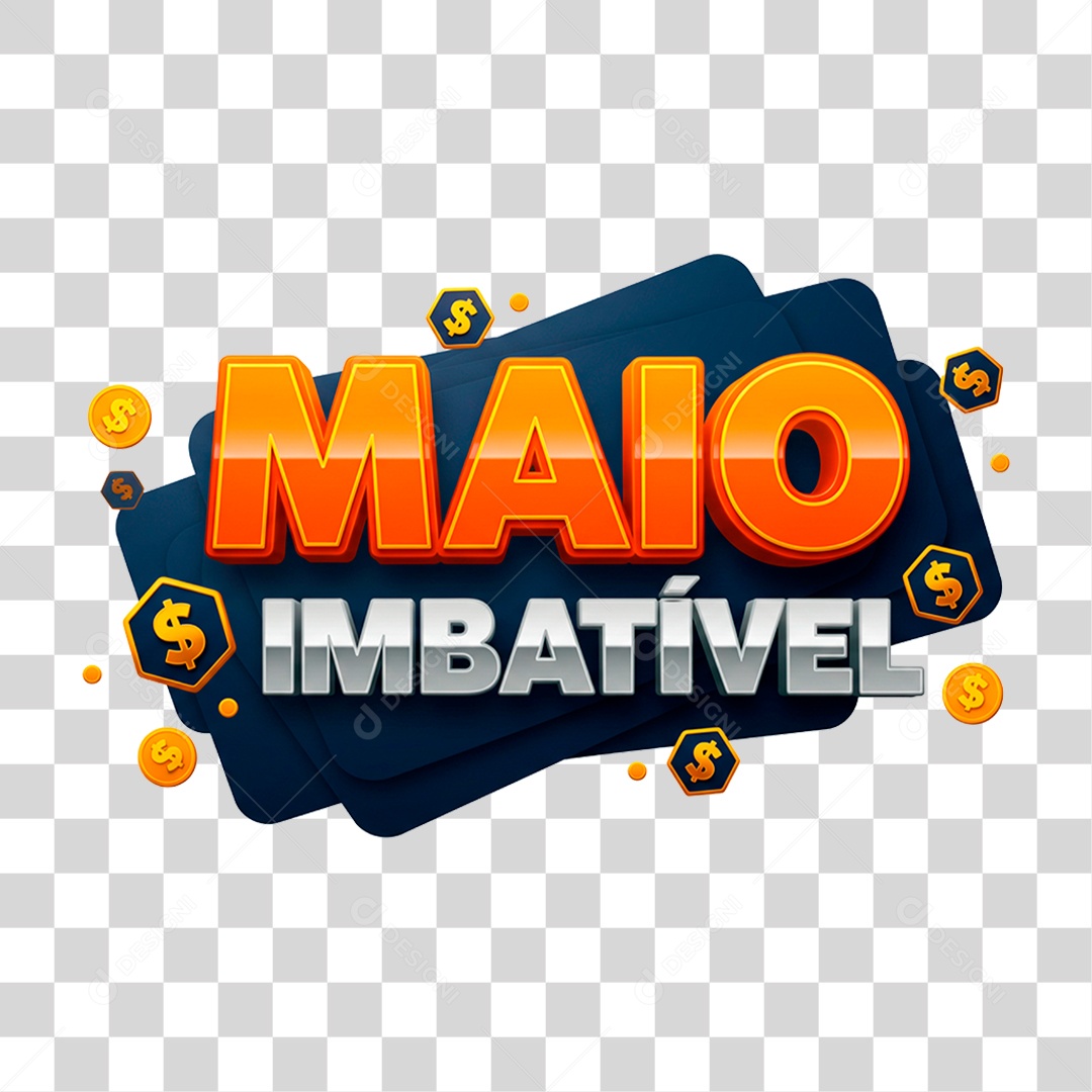 Selo 3D Maio Imbatível PNG Transparente