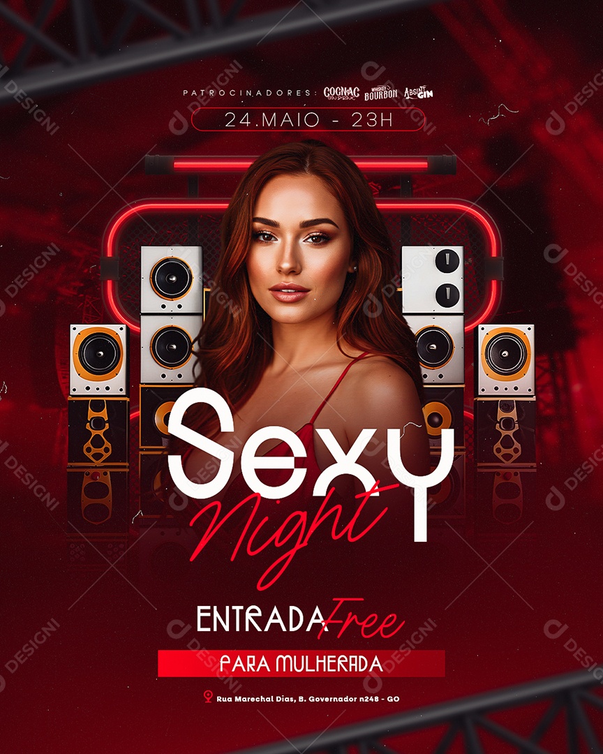 Flyer Sexy Night Entrada Free Social Media PSD Editável