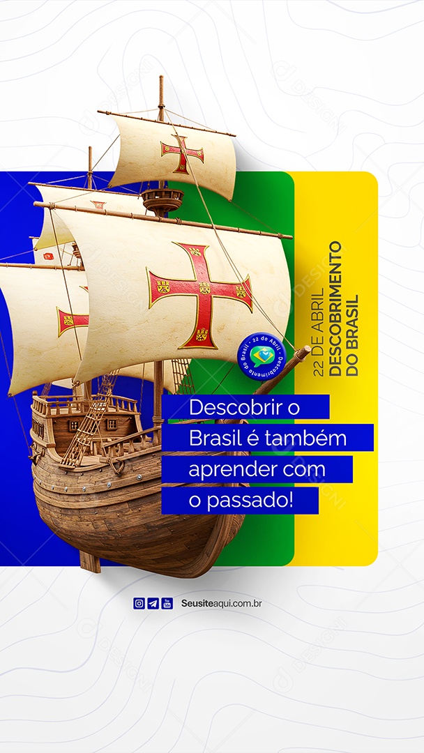Story Dia do Descobrimento do Brasil 22 de Abril Social Media PSD Editável