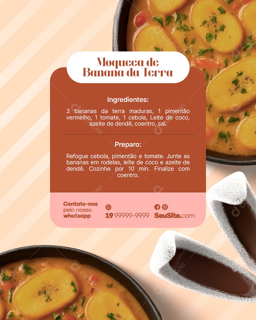 Pratos Moqueca de Banana da Terra Social Media PSD Editável