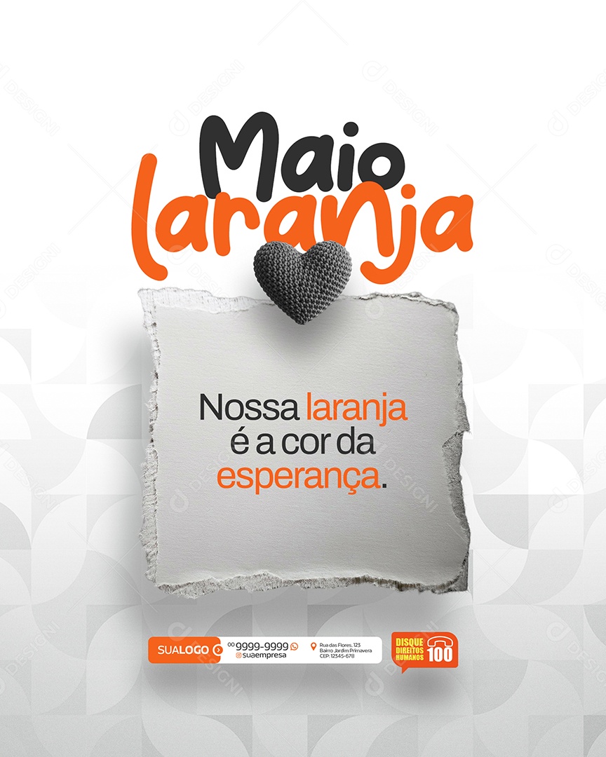 Maio Laranja Nossa Laranja é a Cor da Esperança Social Media PSD Editável