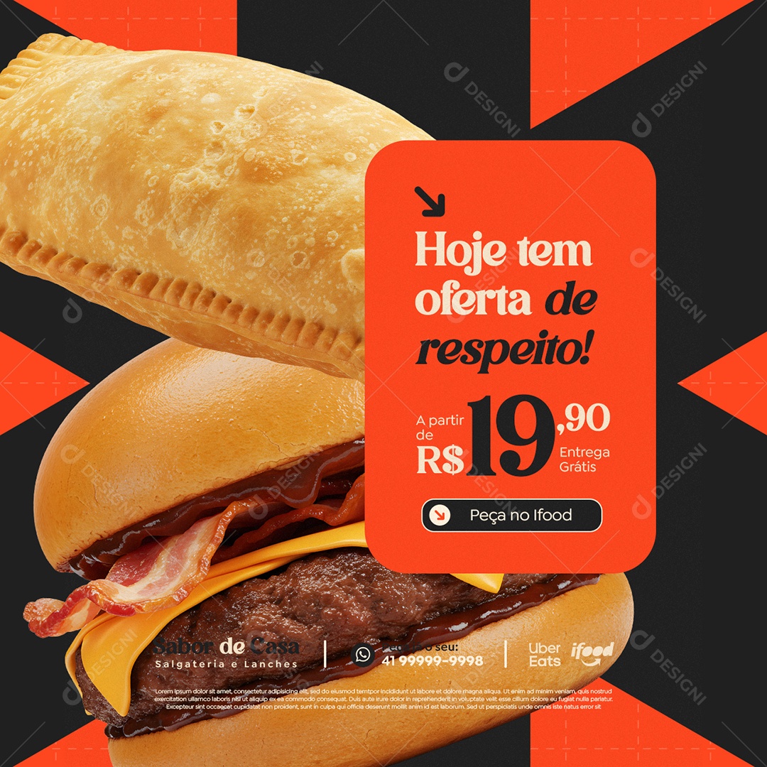 Salgateria Hoje Tem Oferta de Respeito Social Media PSD Editável