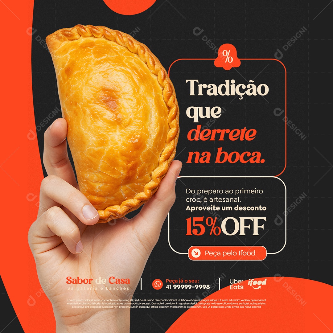 Salgateria Tradição Que Derrete na Boca Social Media PSD Editável