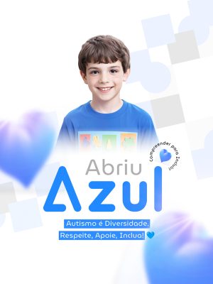 Abril Azul Autismo é Diversidade Social Media PSD Editável