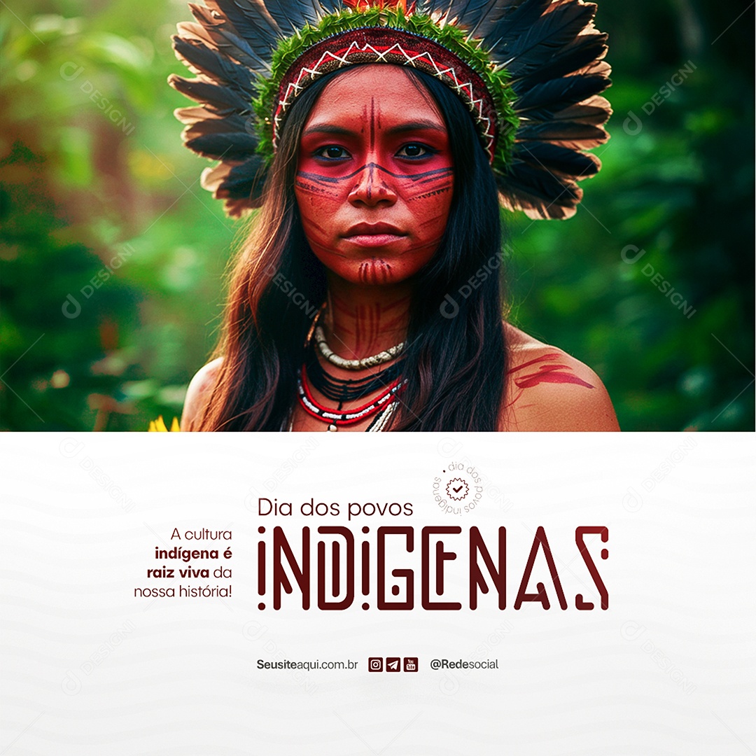 Dia dos Povos Índigenas 19 de Abril Social Media PSD Editável