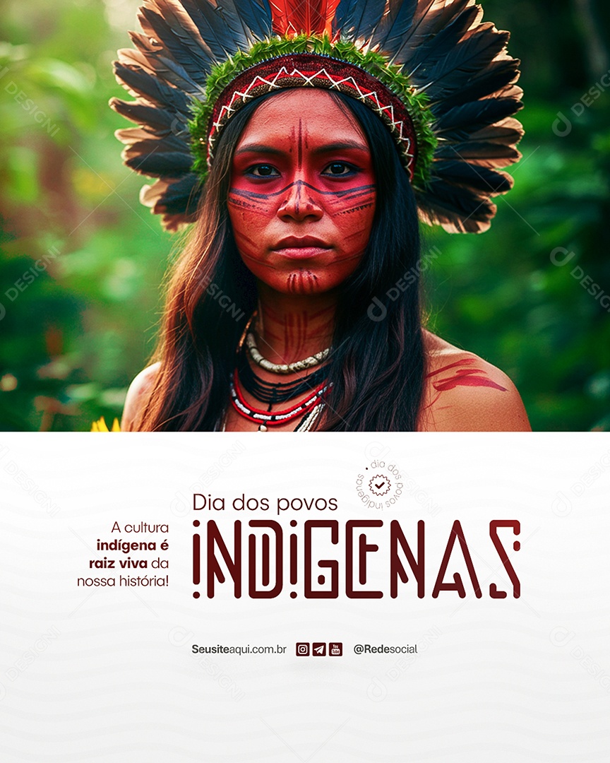 Dia dos Índigenas 19 de Abril Social Media PSD Editável