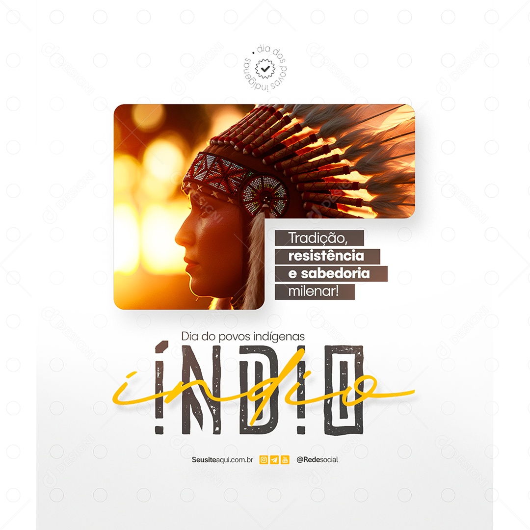 Dia do Índio 19 de Abril Social Media PSD Editável