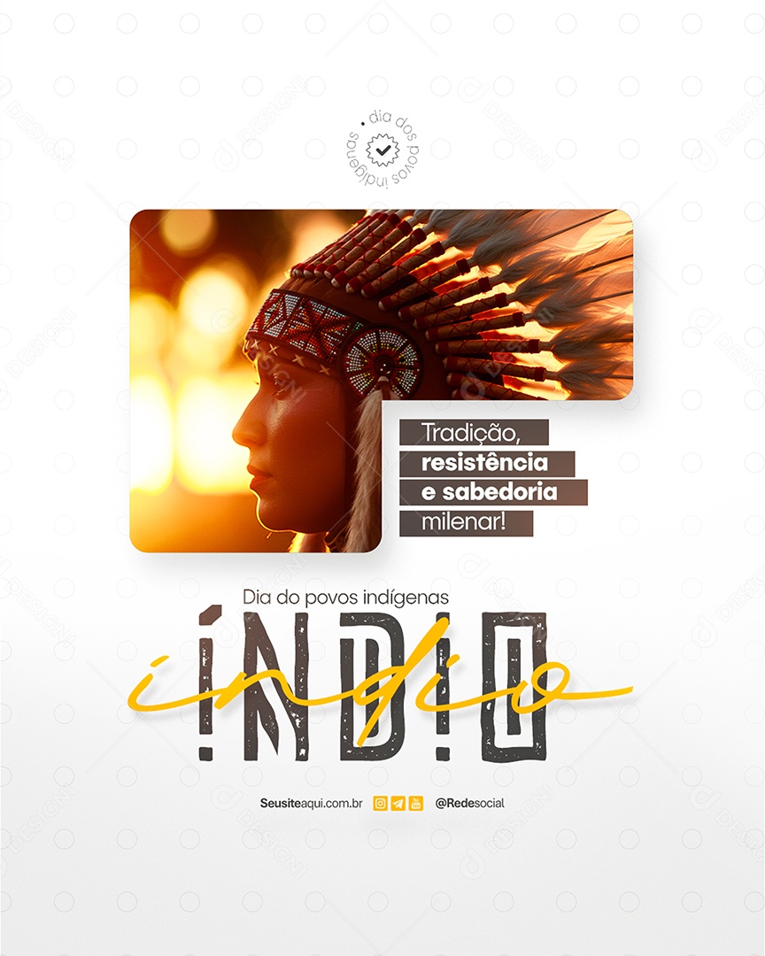 Dia do Índio 19 de Abril Social Media PSD Editável