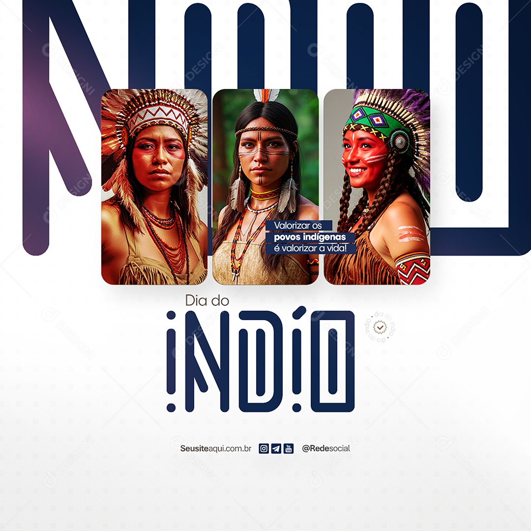 Dia do Índio 19 de Abril Social Media PSD Editável
