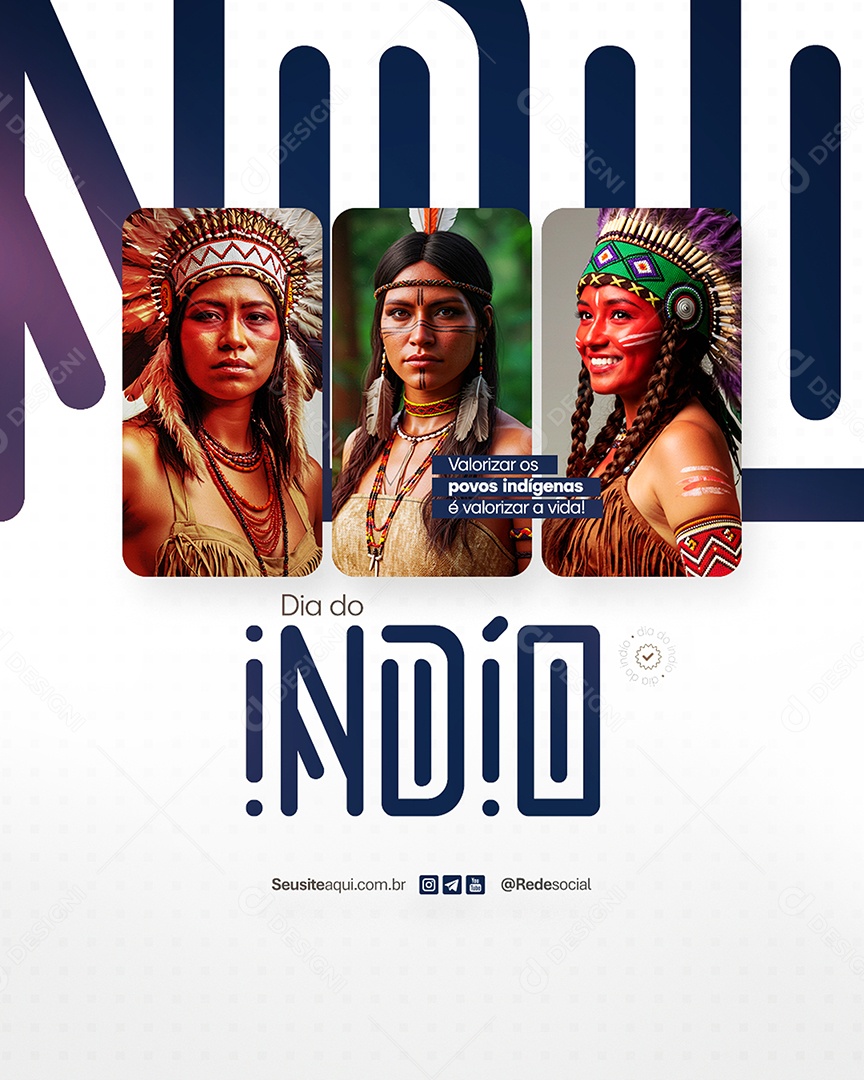 Dia do Índio 19 de Abril Social Media PSD Editável