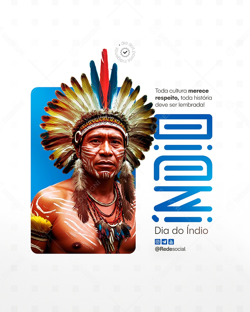 Dia do Índio 19 de Abril Social Media PSD Editável