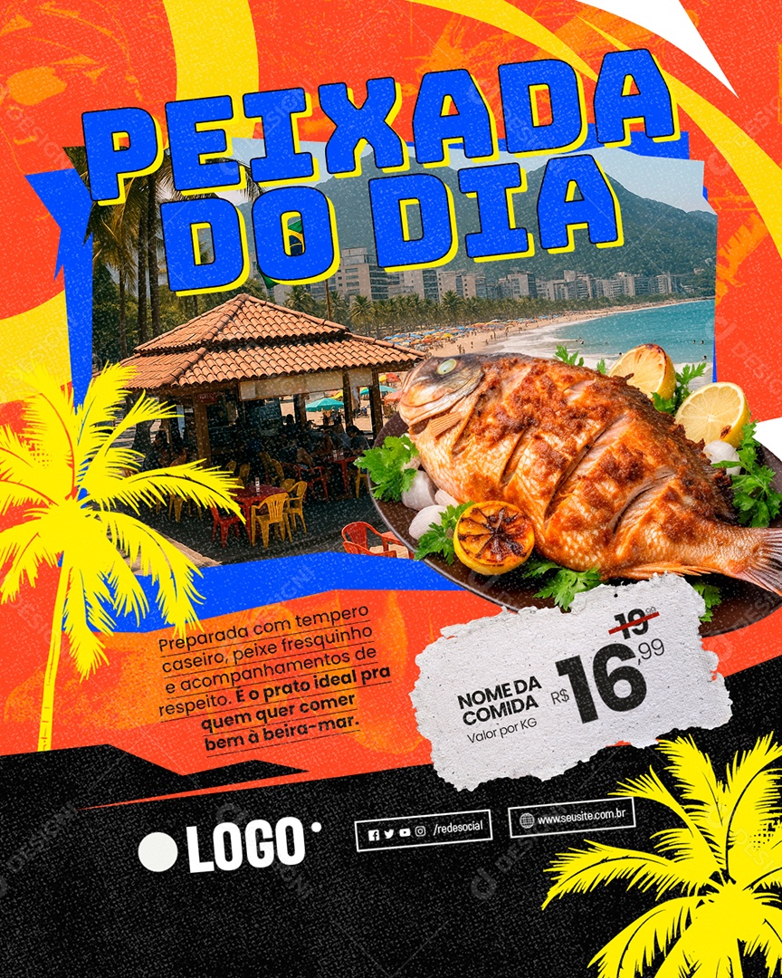 Quiosque Peixada do Dia Social Media PSD Editável