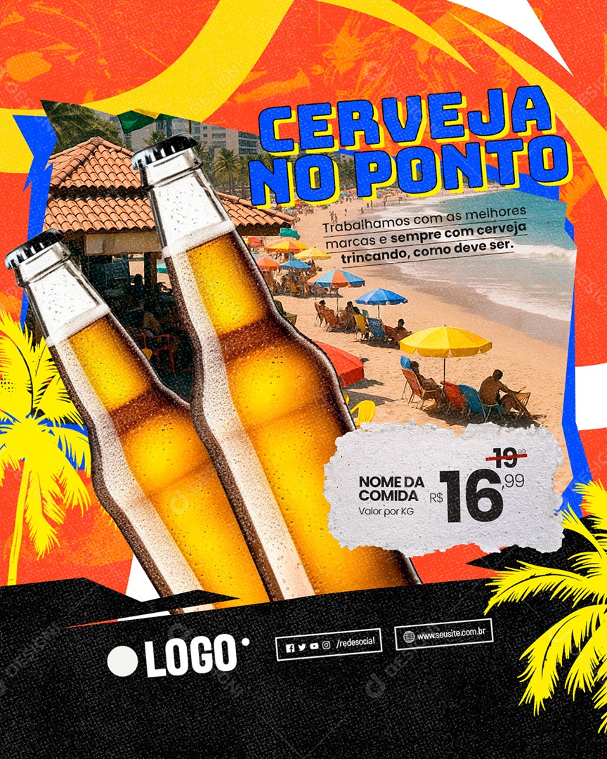 Quiosque Cerveja no Ponto Social Media PSD Editável