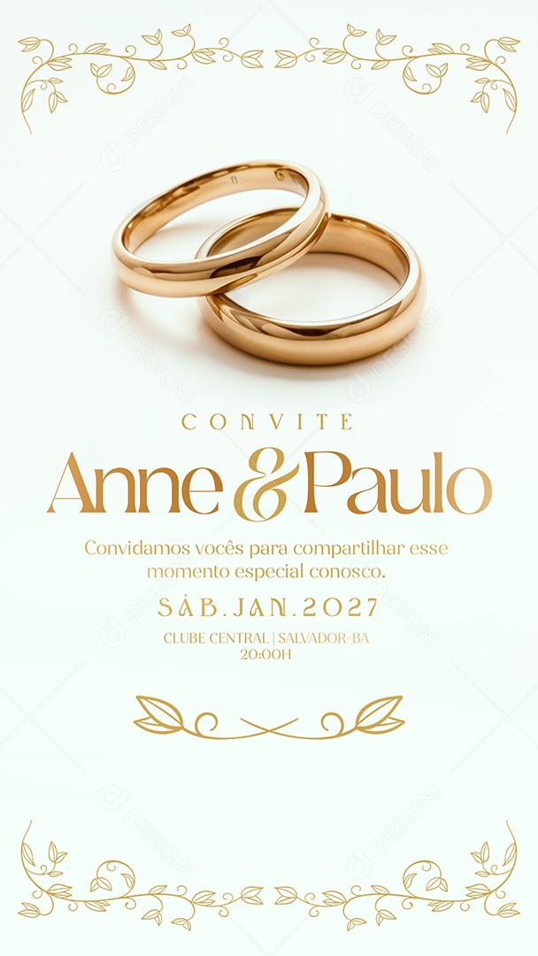 Story Convite de Casamento Social Media PSD Editável