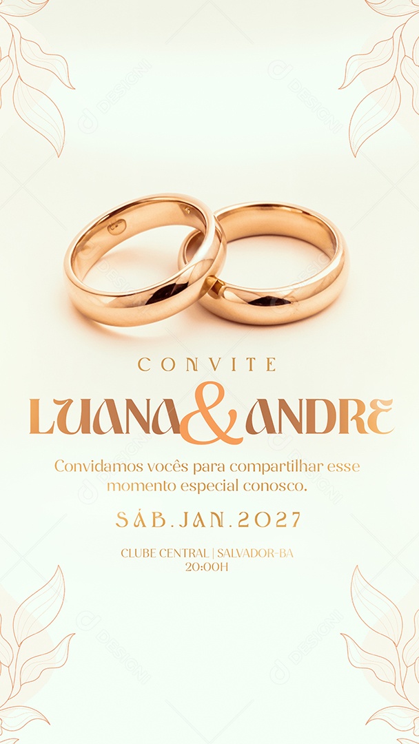 Story Convite de Casamento Social Media PSD Editável