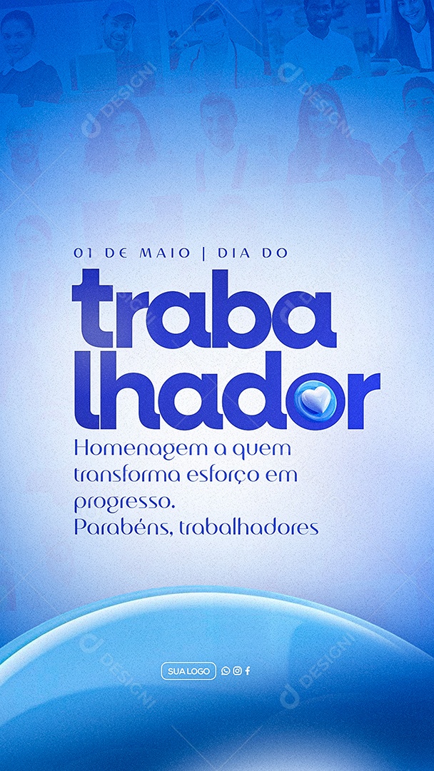 Story Feliz Dia Do Trabalhador 01 de Maio Social Media PSD Editável