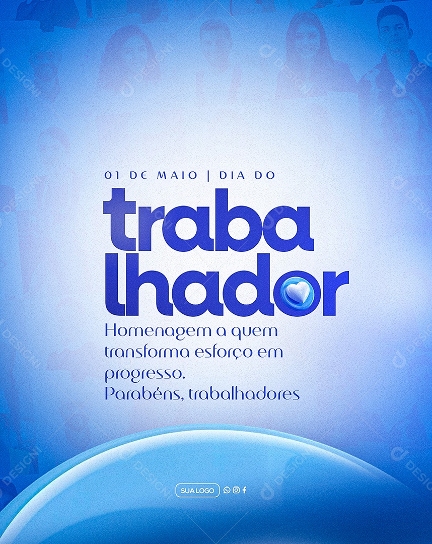 Feliz Dia Do Trabalhador 01 de Maio Social Media PSD Editável