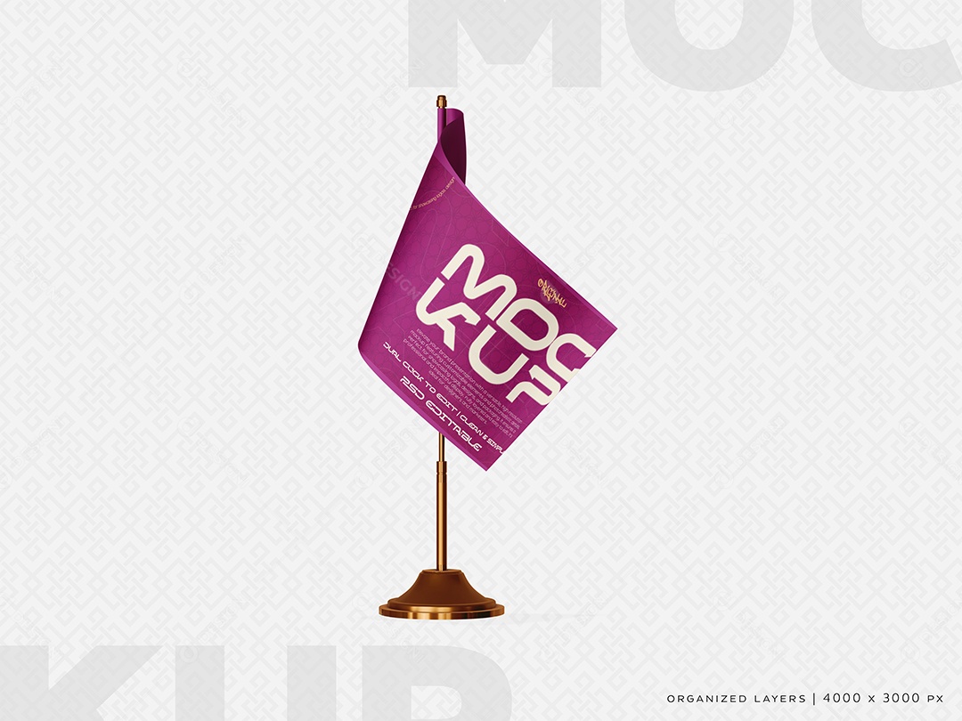 Bandeira Mockup PSD Editável