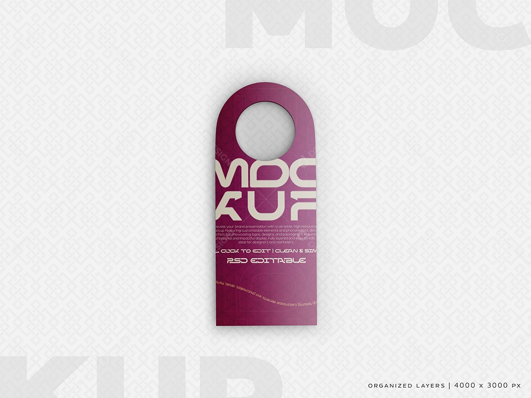 Cabide de Porta Mockup PSD Editável