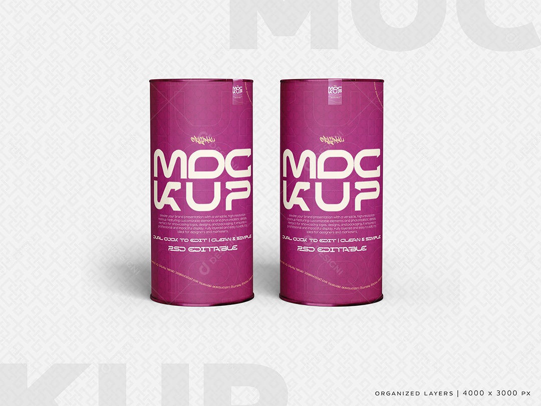 Tubos de Papel Mockup PSD Editável