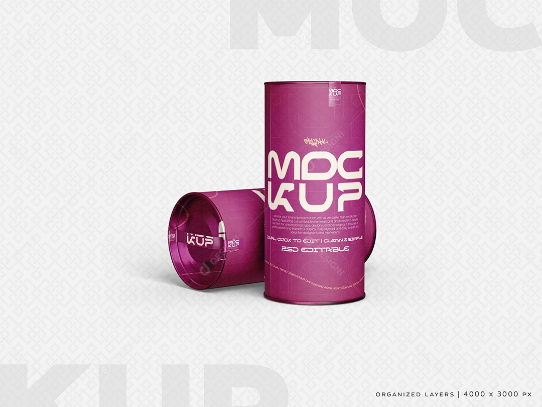 Tubo de Papel Mockup PSD Editável