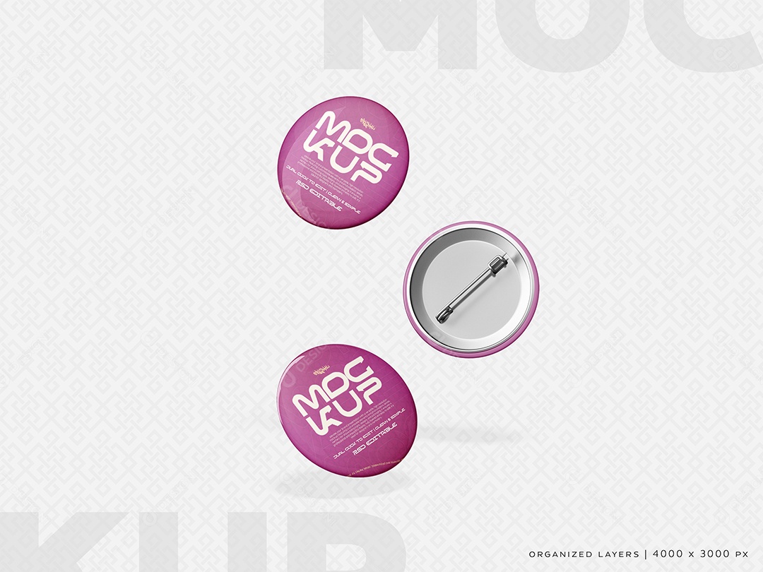 Mockup Crachá de Pino PSD Editável