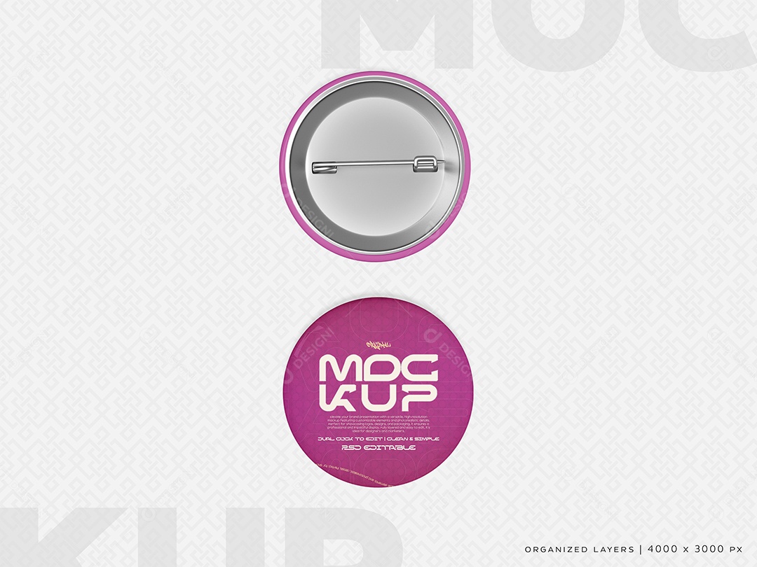 Mockup Crachá de Pino PSD Editável