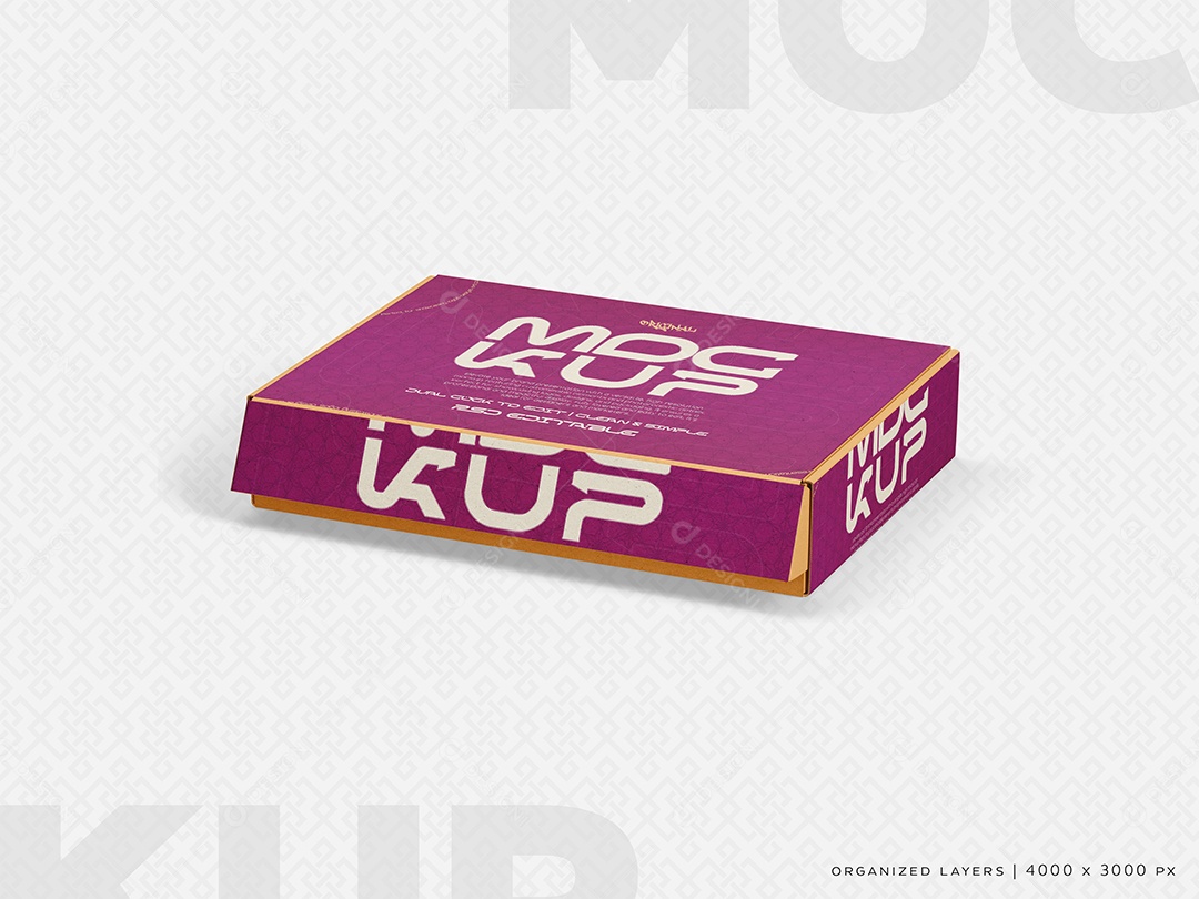 Caixa de Pizza Mockup PSD Editável