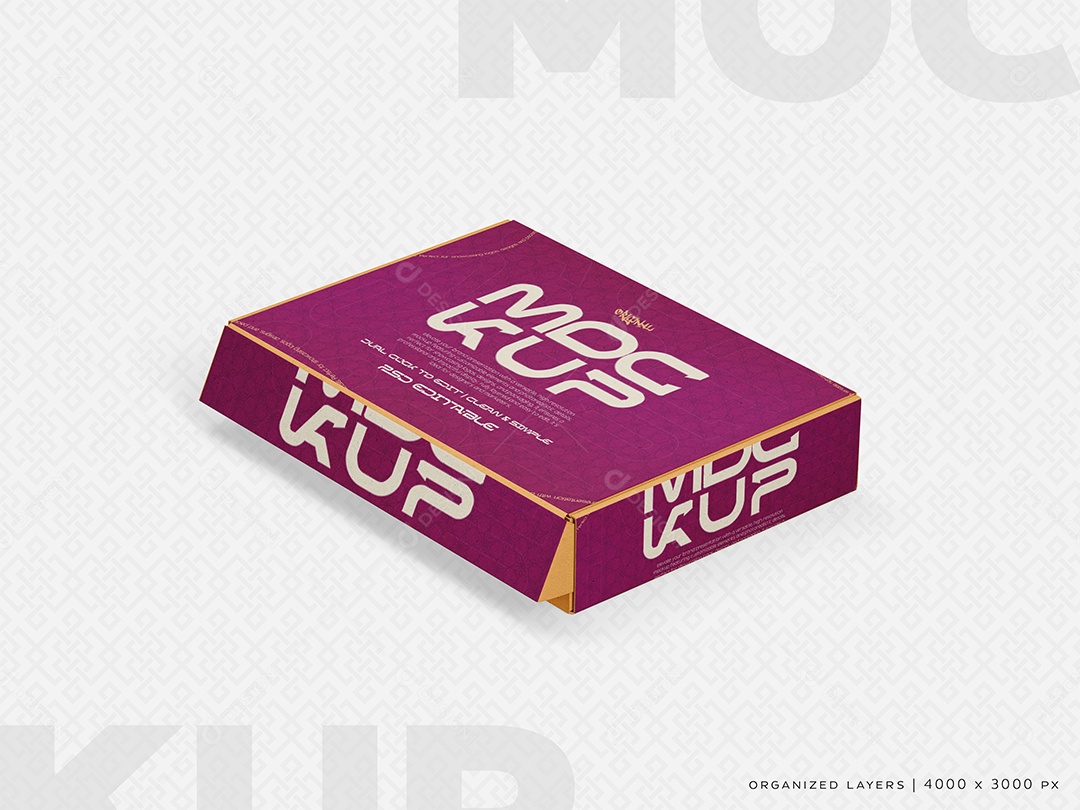 Caixa de Pizza Mockup PSD Editável