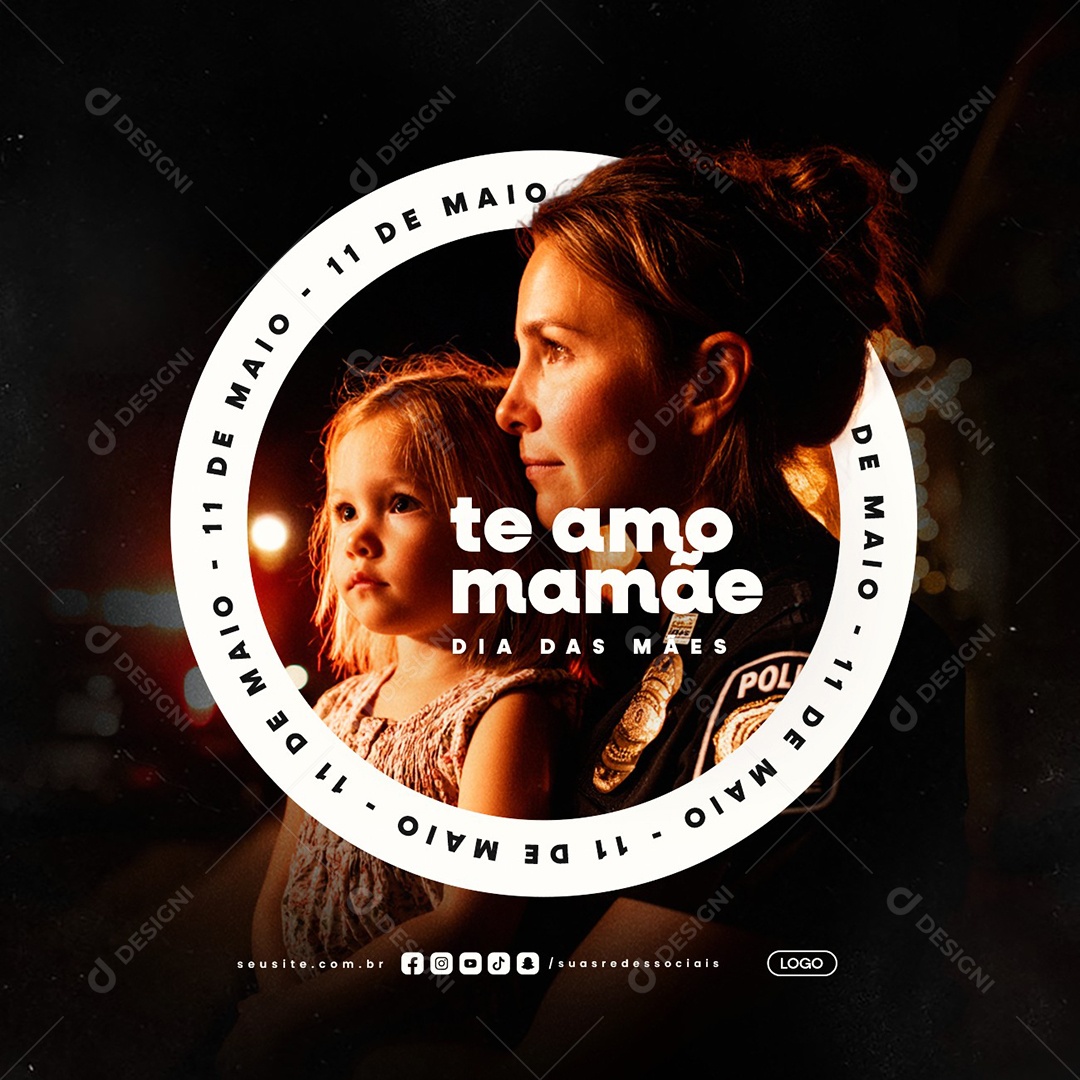 Feliz Dia das Mães 11 de Maio Te Amo Mamãe Social Media PSD Editável