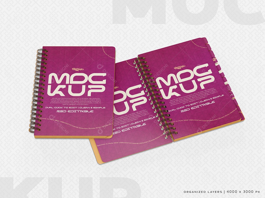 Livros Planejador Mockup PSD Editável