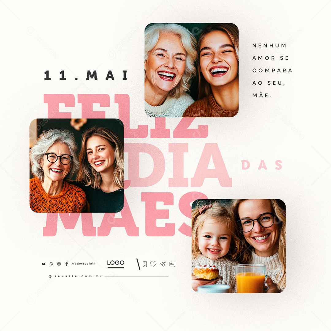 Feliz Dia das Mães 11 de Maio Social Media PSD Editável
