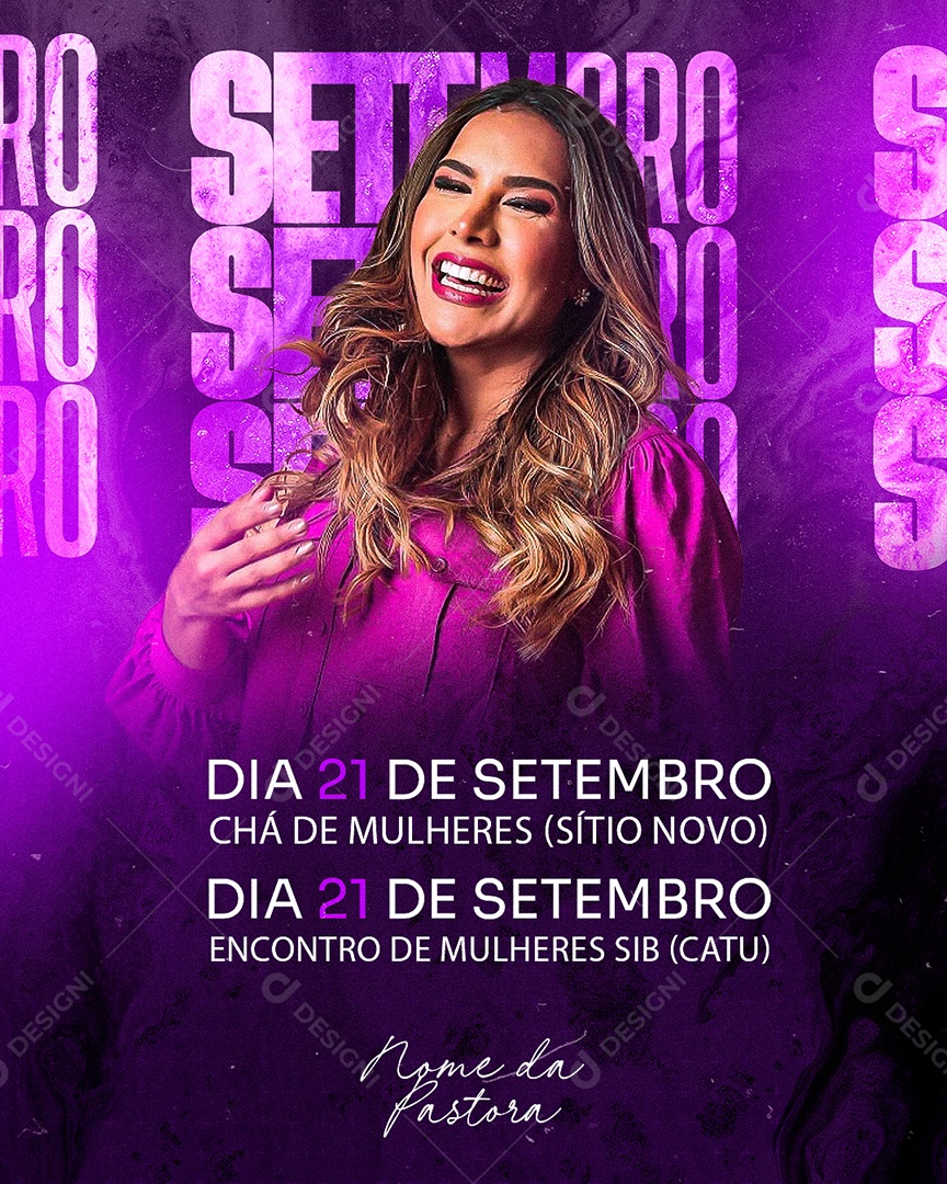 Flyer Gospel Agendas Setembro Social Media PSD Editável