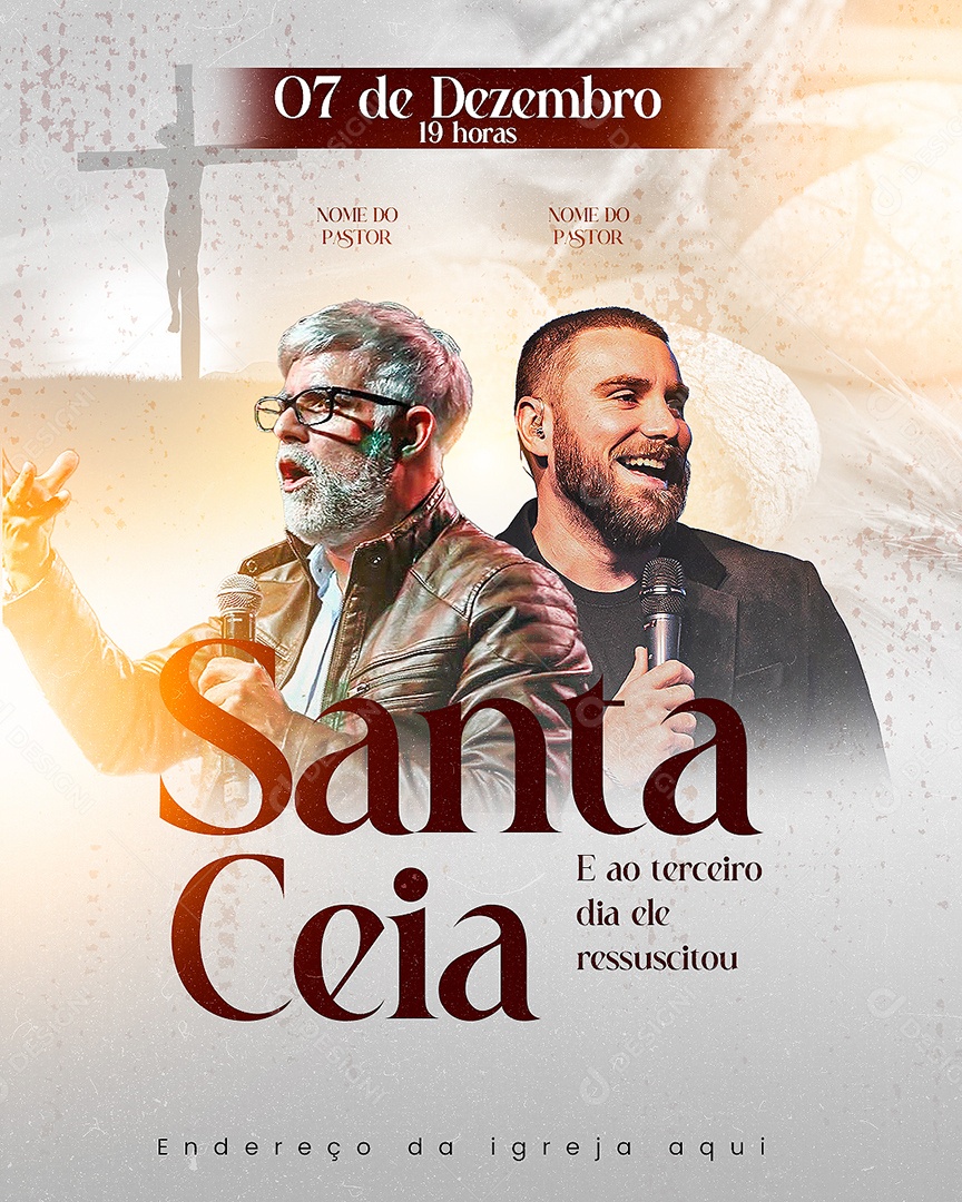 Flyer Gospel Santa Ceia Social Media PSD Editável