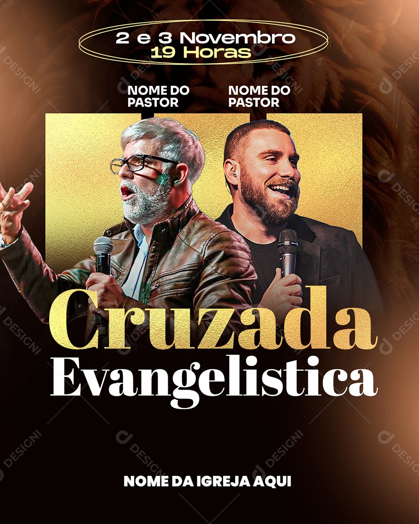 Flyer Gospel Cruzada Evangelistica Social Media PSD Editável