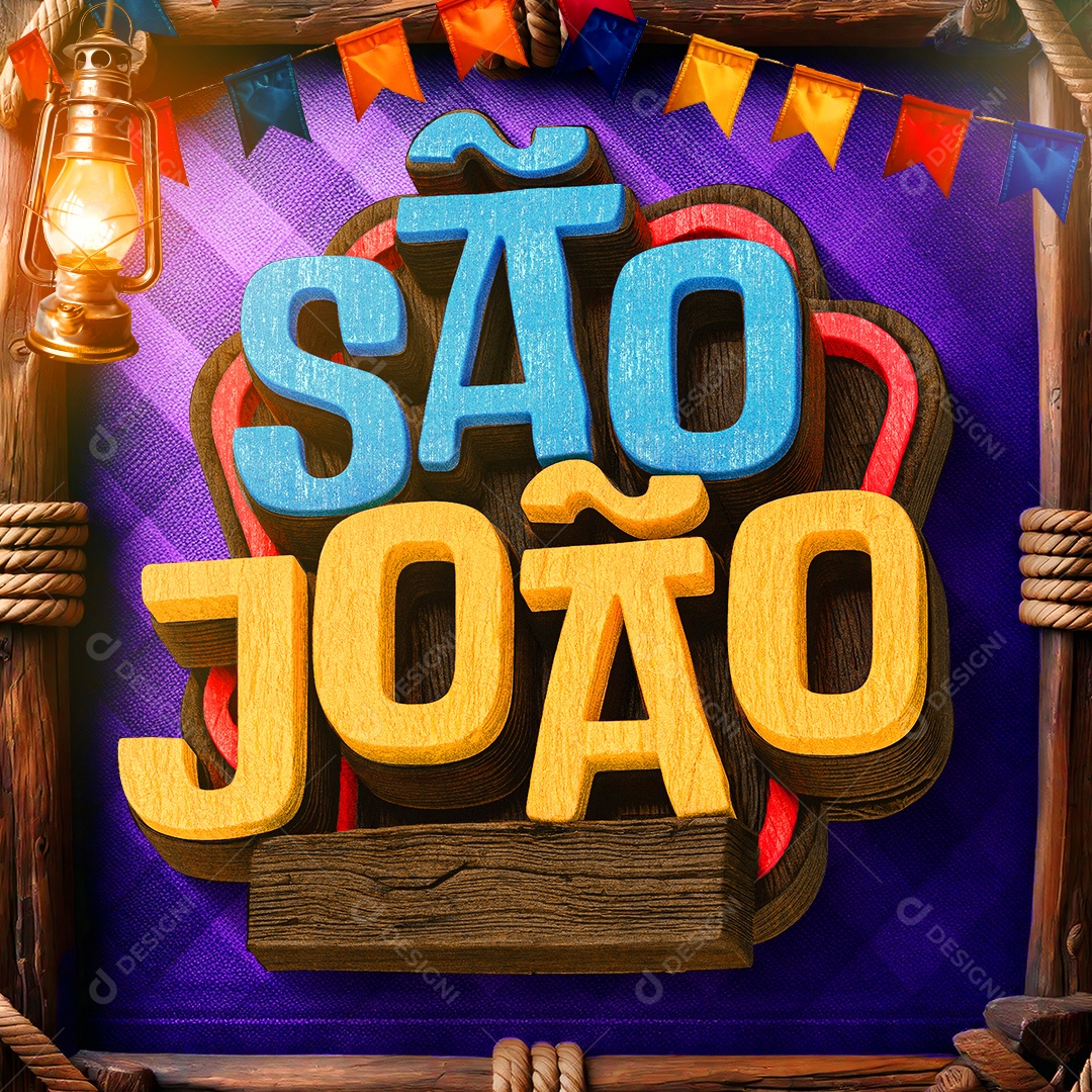 Selo 3D São João Para Composição PSD