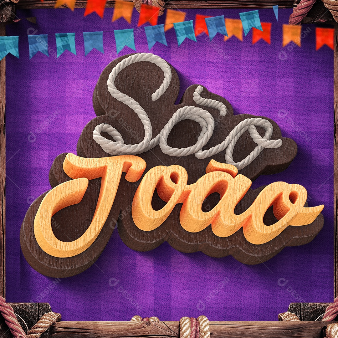 Selo 3D São João Para Composição PSD