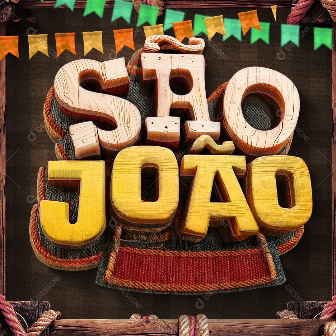 Selo 3D São João Para Composição PSD