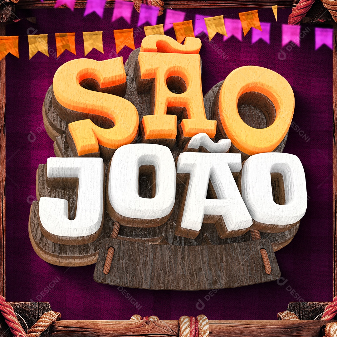 Selo 3D São João Para Composição PSD