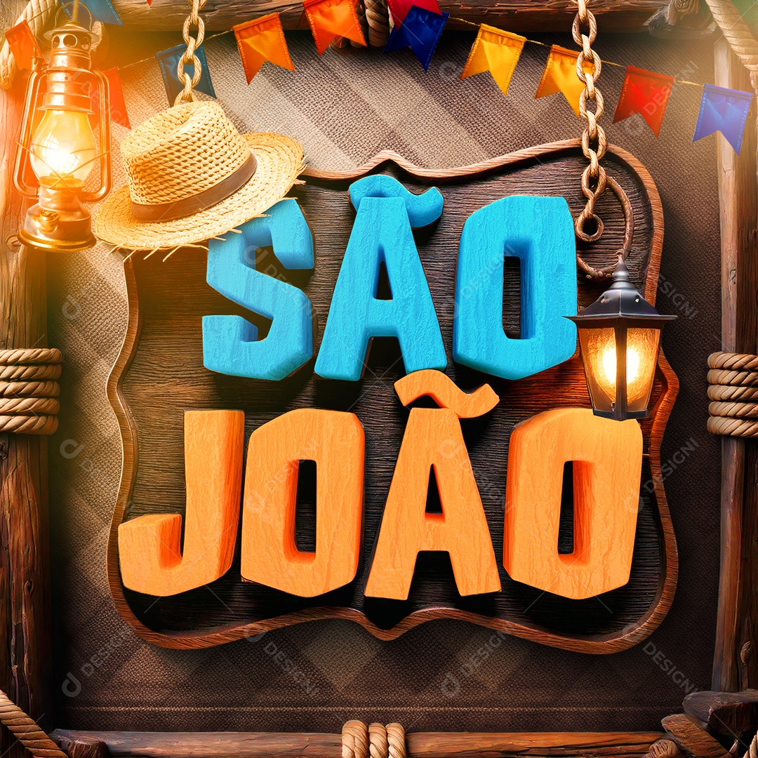 Selo 3D São João Para Composição PSD