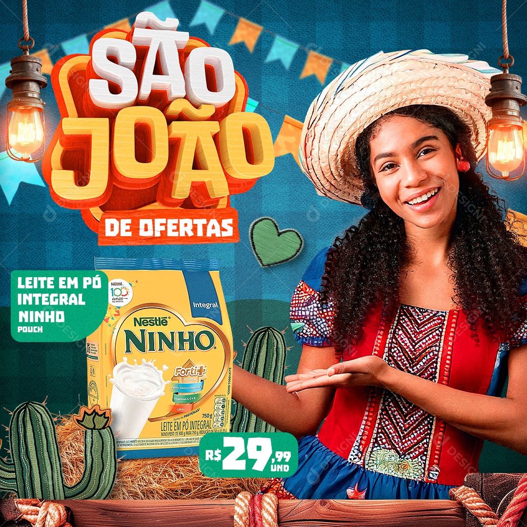 Supermercado São João de Ofertas Social Media PSD Editável