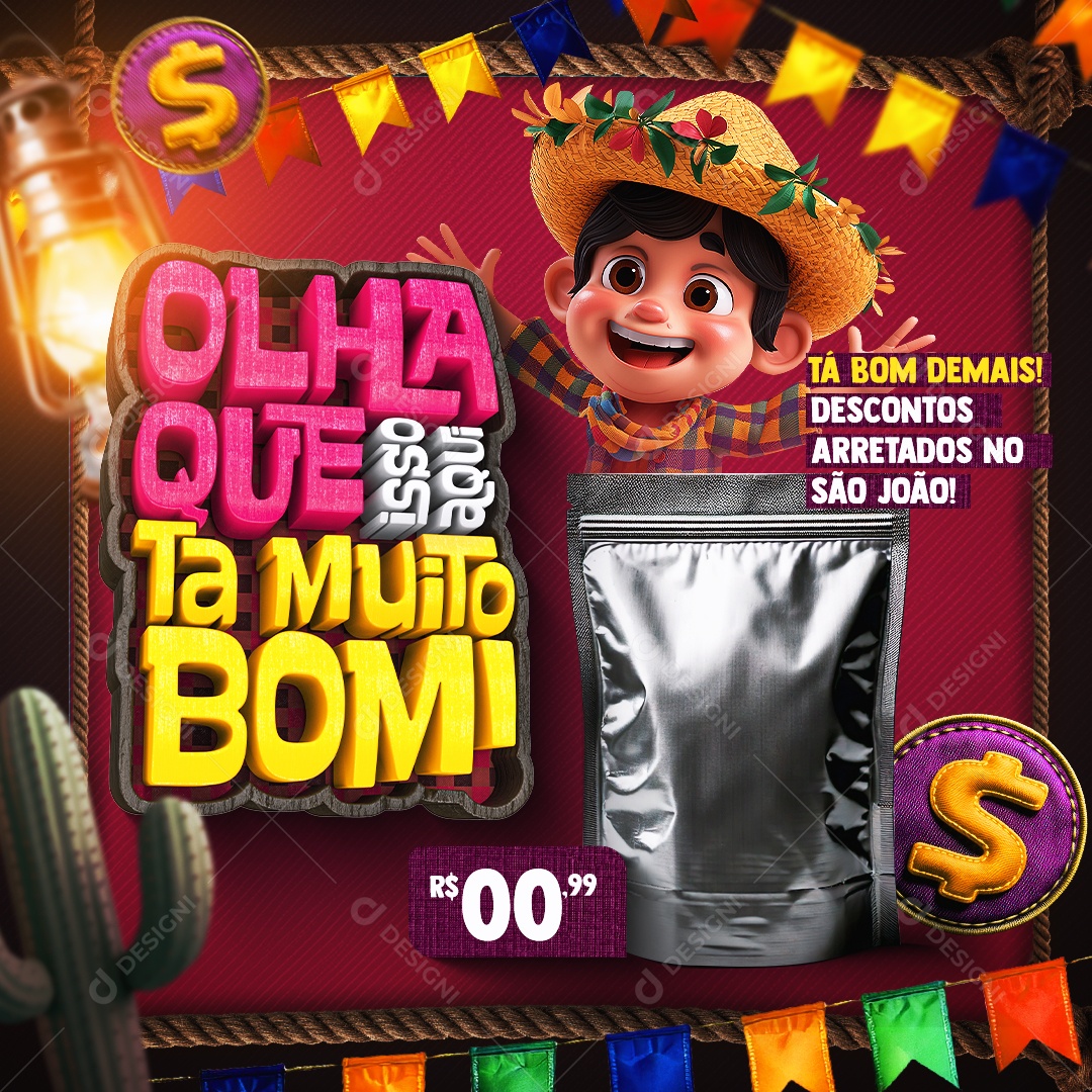 Supermercado São João Social Media PSD Editável