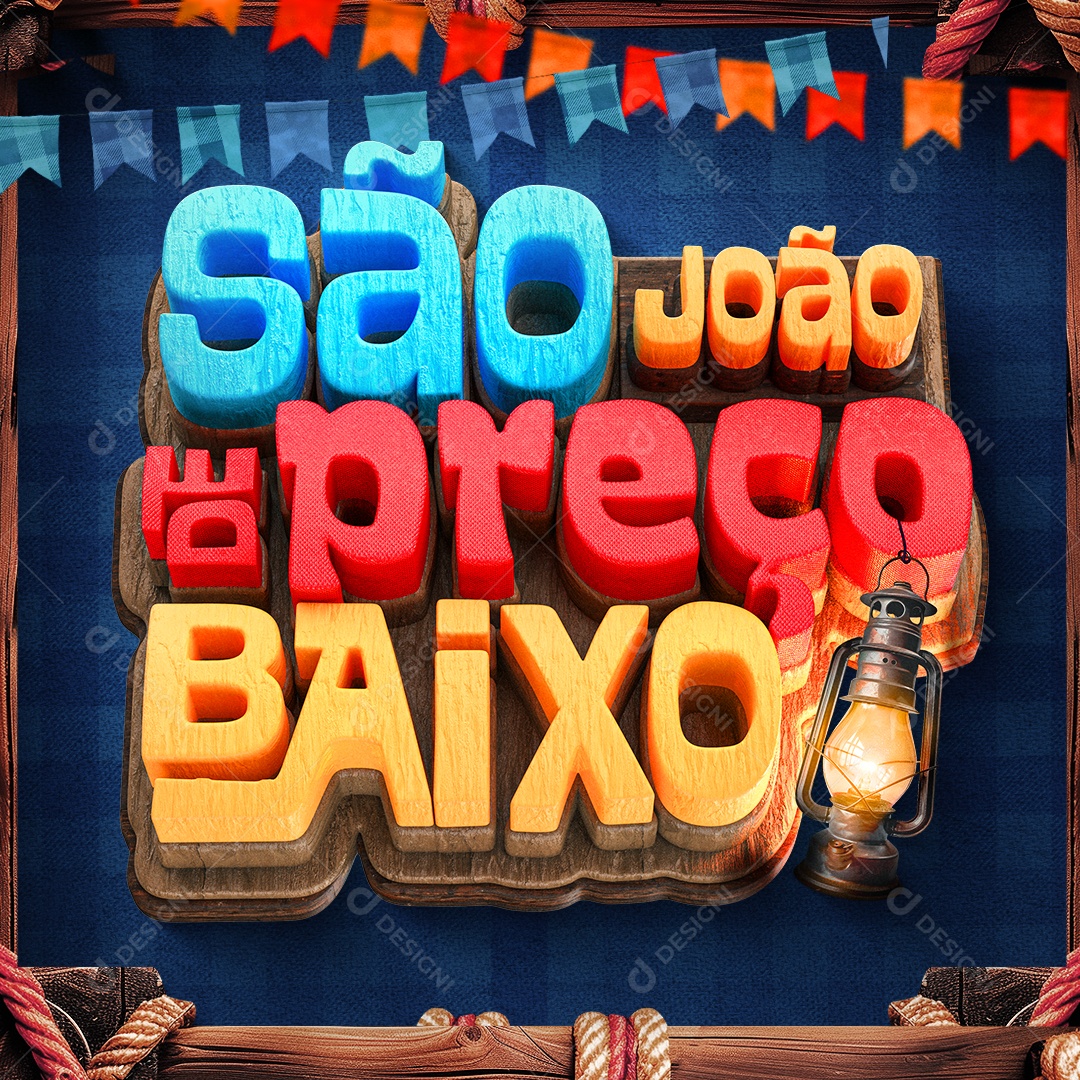 Selo 3D São João de Preço Baixo Para Composição PSD